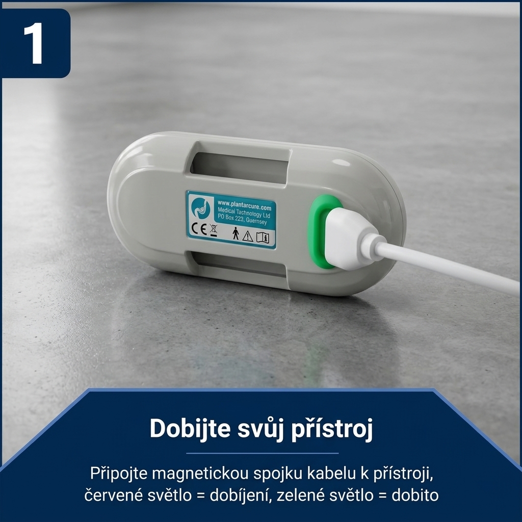 Krok 1: Přiložte PlantarCure na bolestivé místo chodidla nebo paty